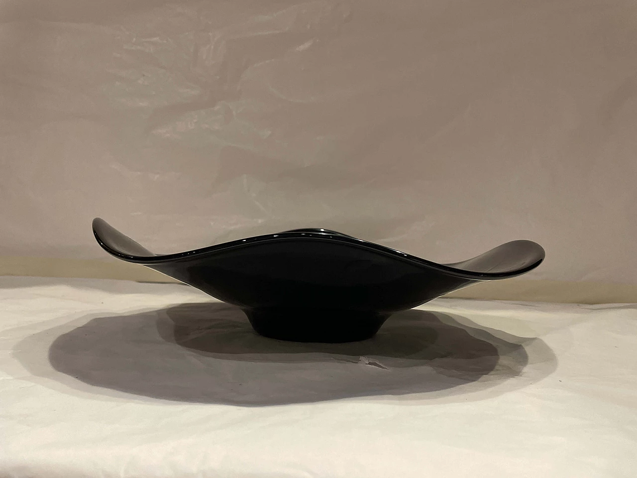 Piatto in vetro nero di Alicja Poland, anni '70 4