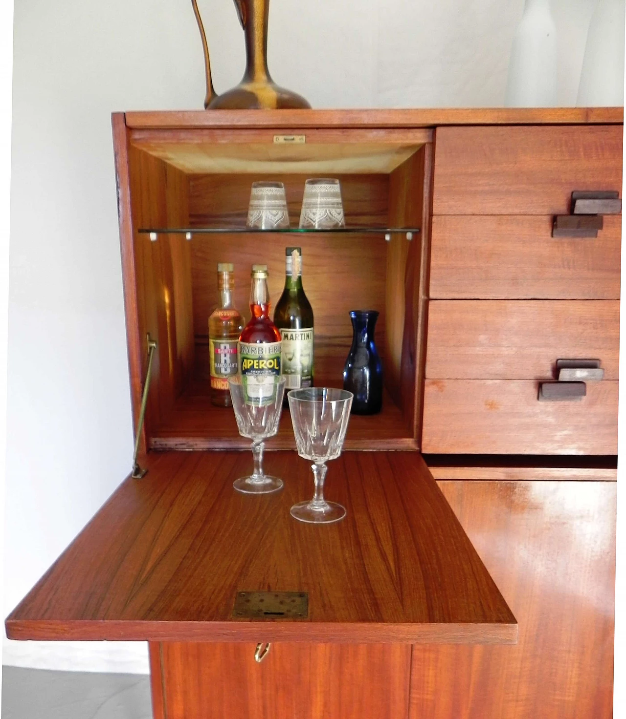 Mahogany-covered plywood modular sideboard, 1960s 13