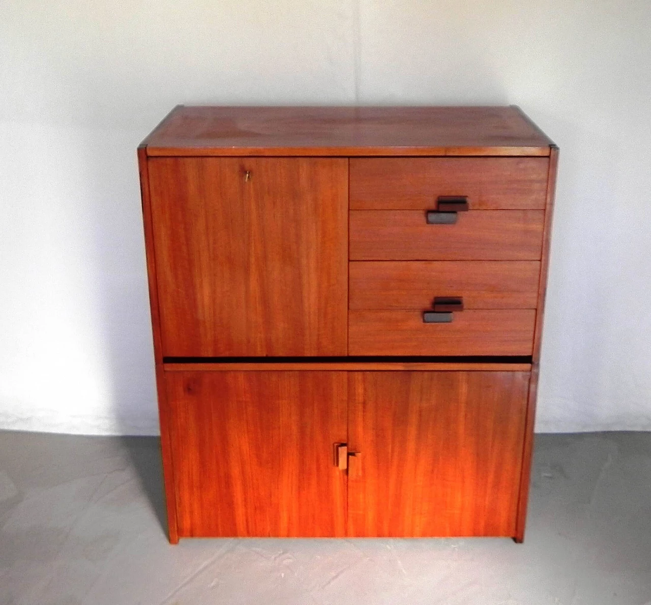 Mahogany-covered plywood modular sideboard, 1960s 16