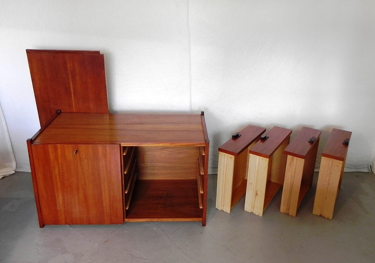 Mahogany-covered plywood modular sideboard, 1960s 18