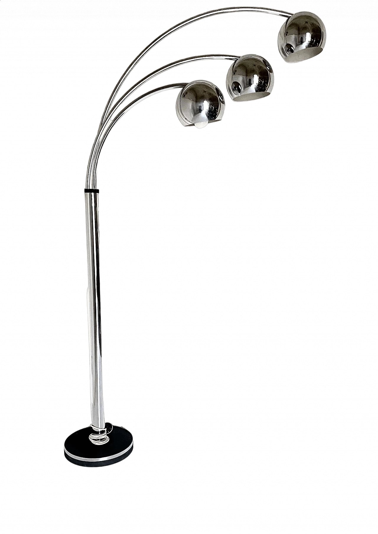 Chromed steel floor lamp by Reggiani, 1960s 9