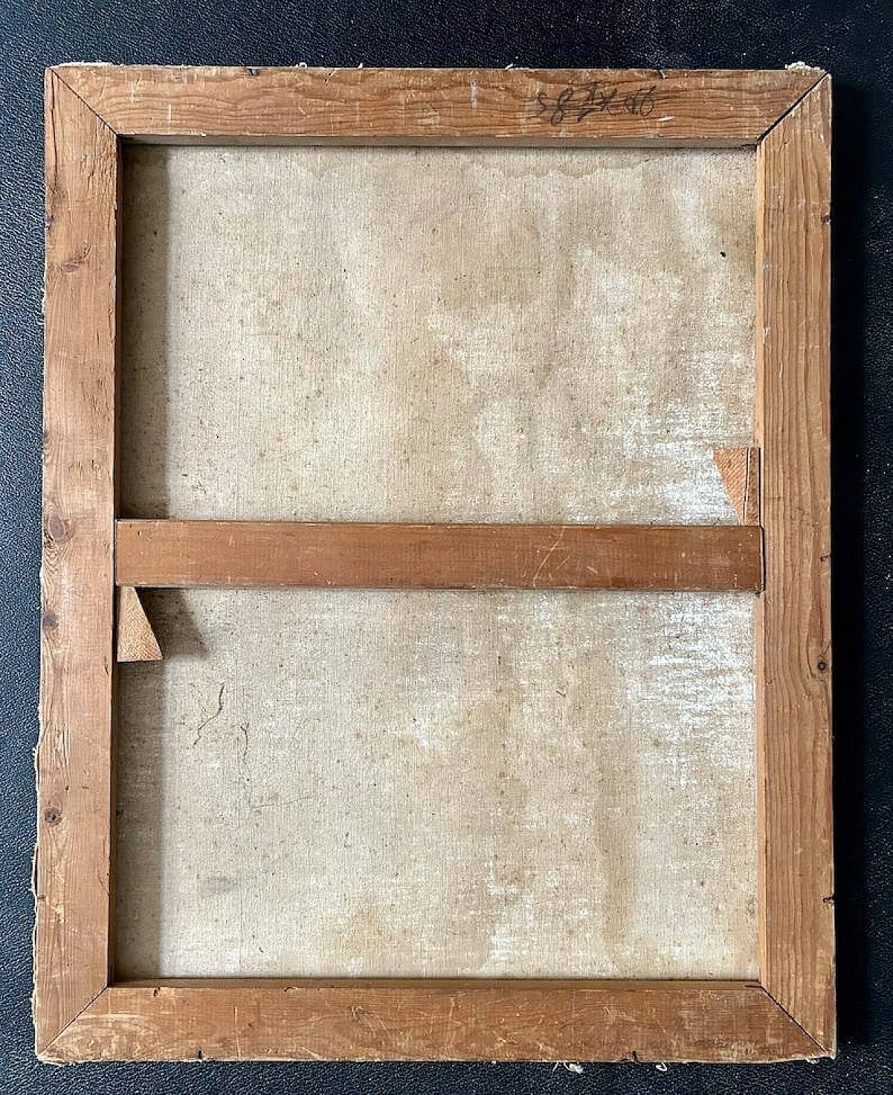 Portrait of woman with fan, oil painting on canvas, 1940s 12