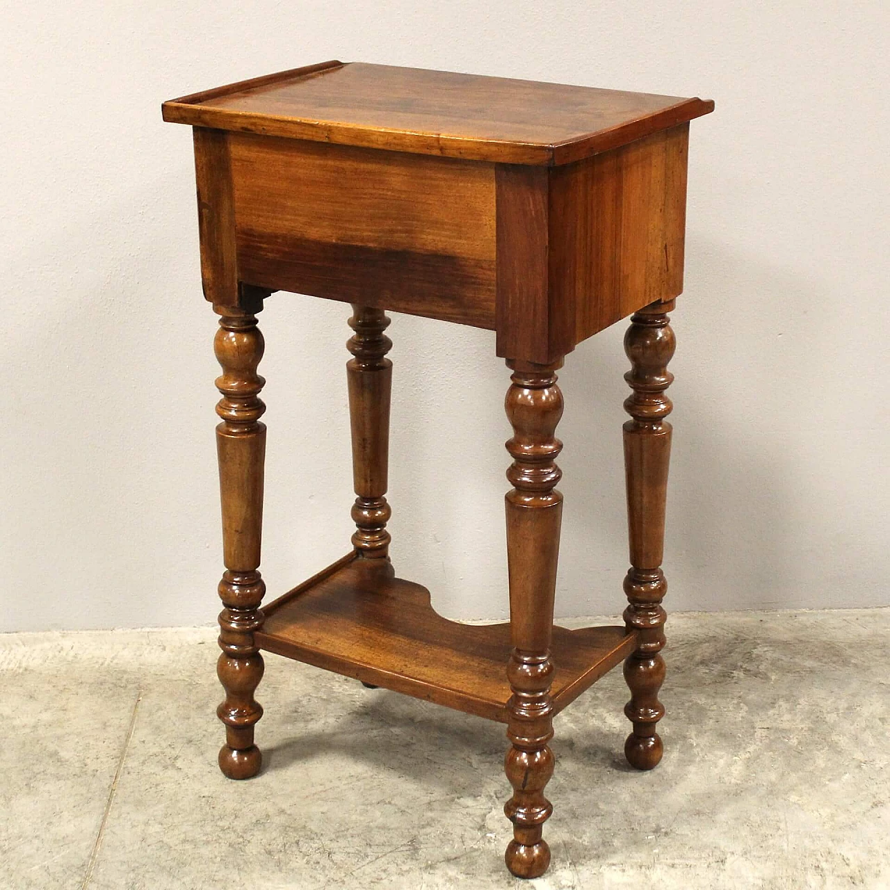 Louis Philippe solid walnut bedside table, second half of the 19th century 7