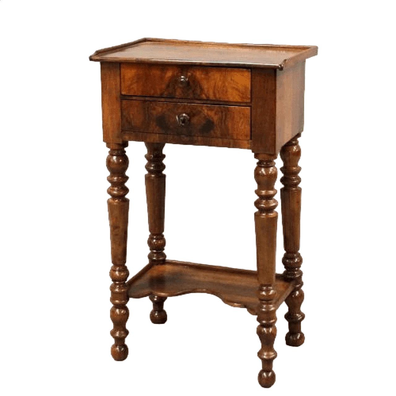 Louis Philippe solid walnut bedside table, second half of the 19th century 11