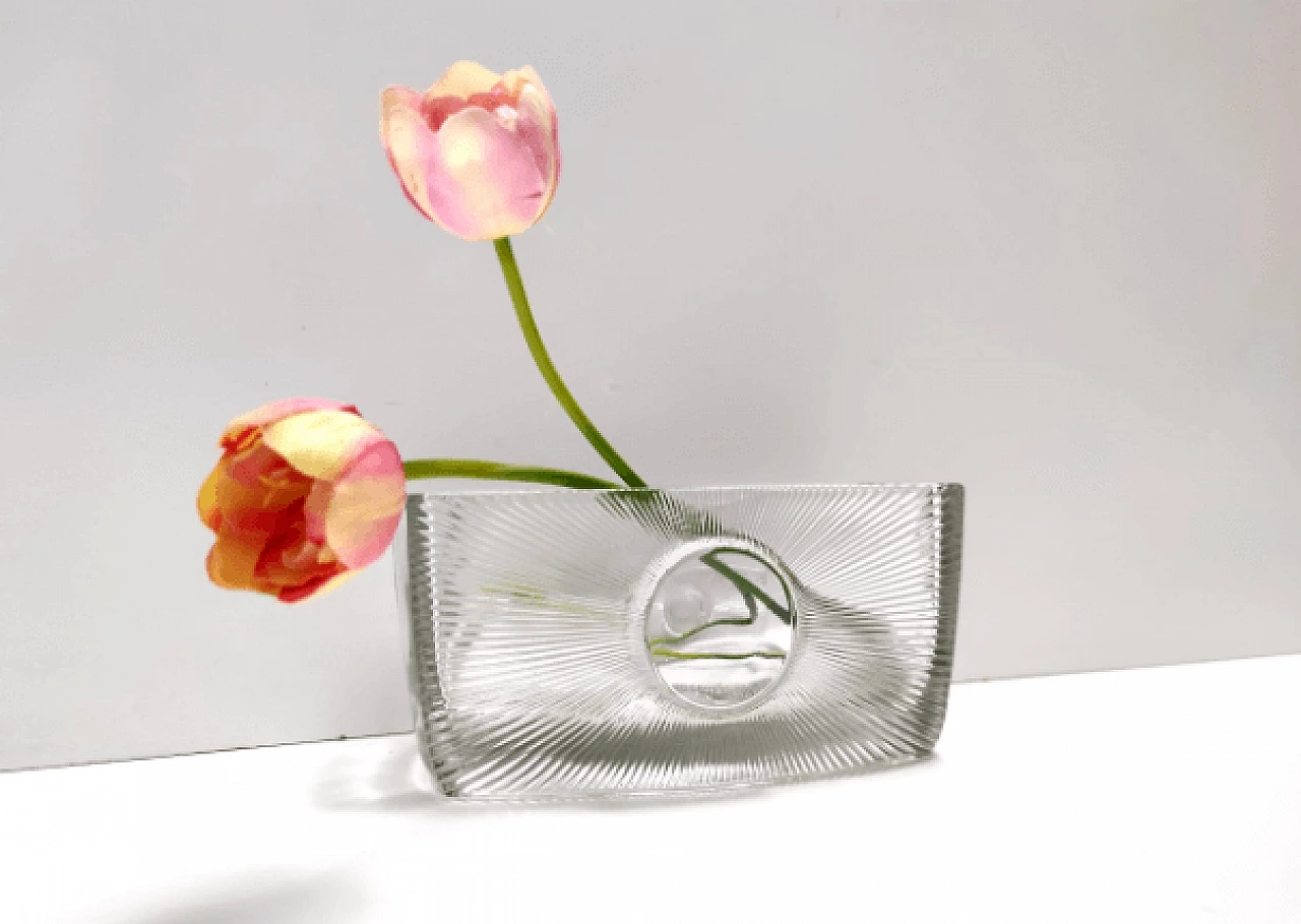 Vaso SUN in vetro pressato di Rudolf Jurnikl per Sklárna, 1969 2