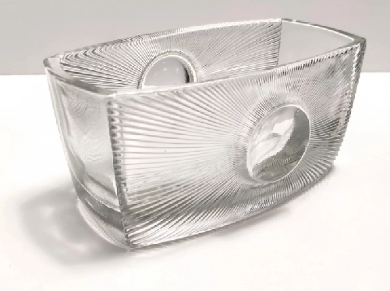 Vaso SUN in vetro pressato di Rudolf Jurnikl per Sklárna, 1969 5