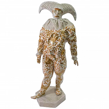 Venetian mask figurine in Hungarian porcelain Herend by Gyorgy Farkasréti, 1998