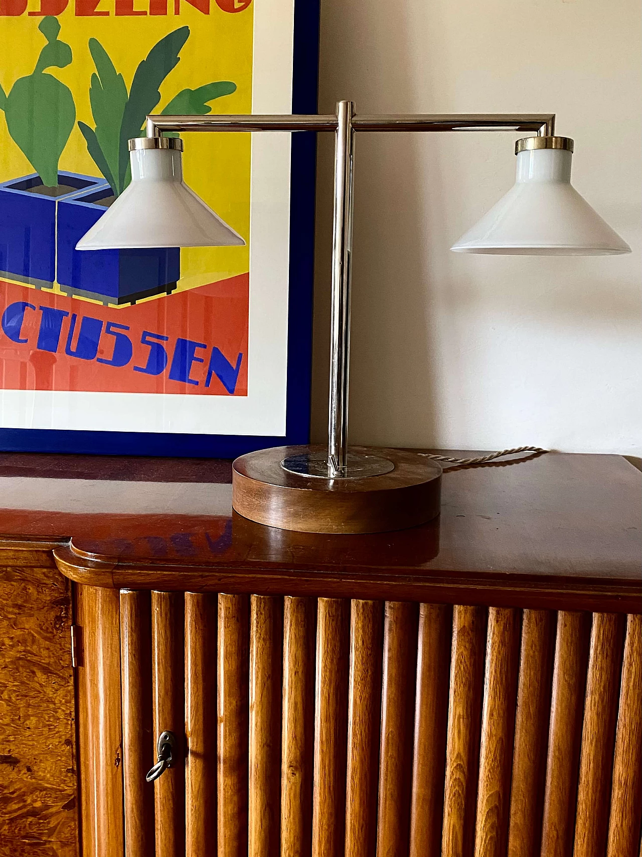 Bauhaus double-arm table lamp in the style of Eileen Gray, 1950s 3