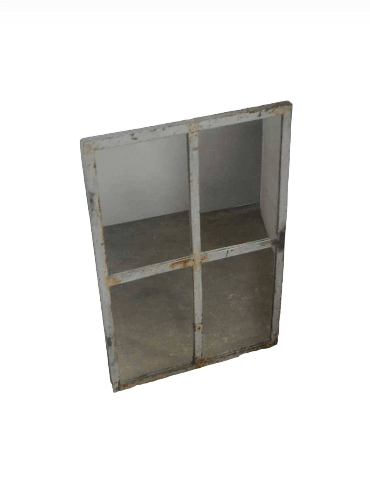 Specchio a finestra con cornice in ferro, anni '50 10