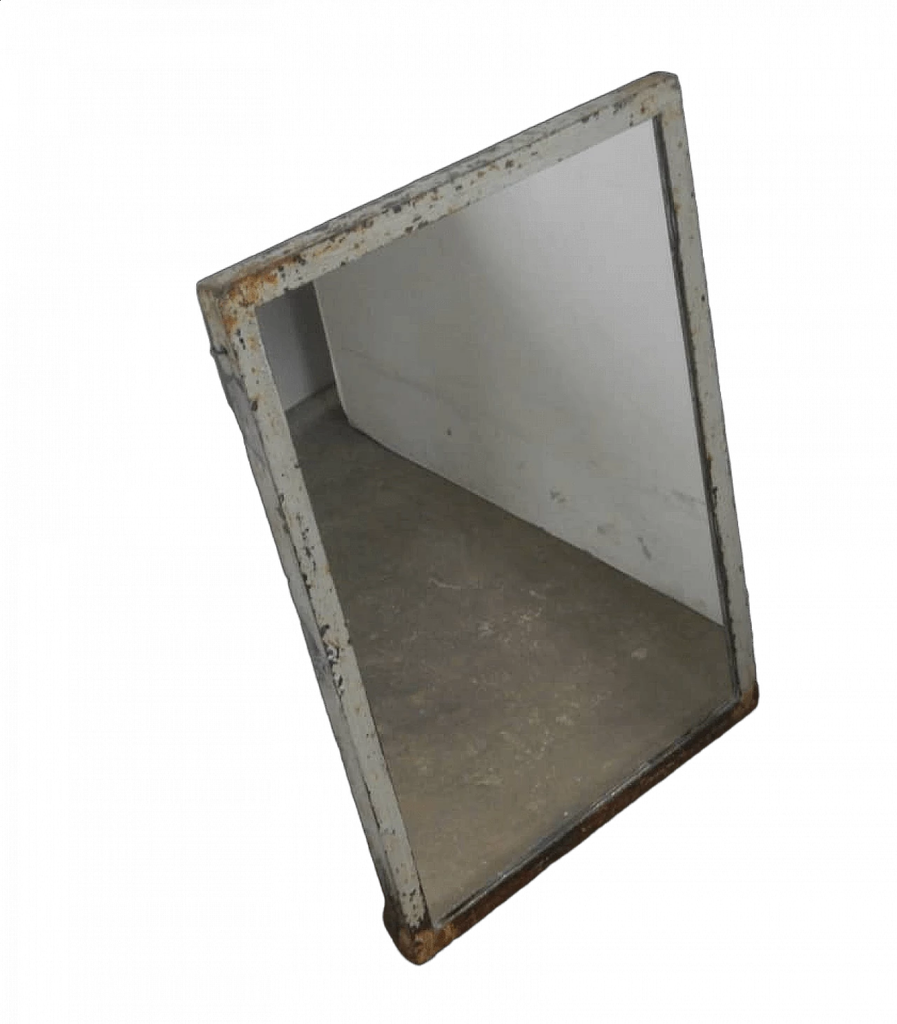 Specchio rettangolare con cornice in ferro, anni '50 8
