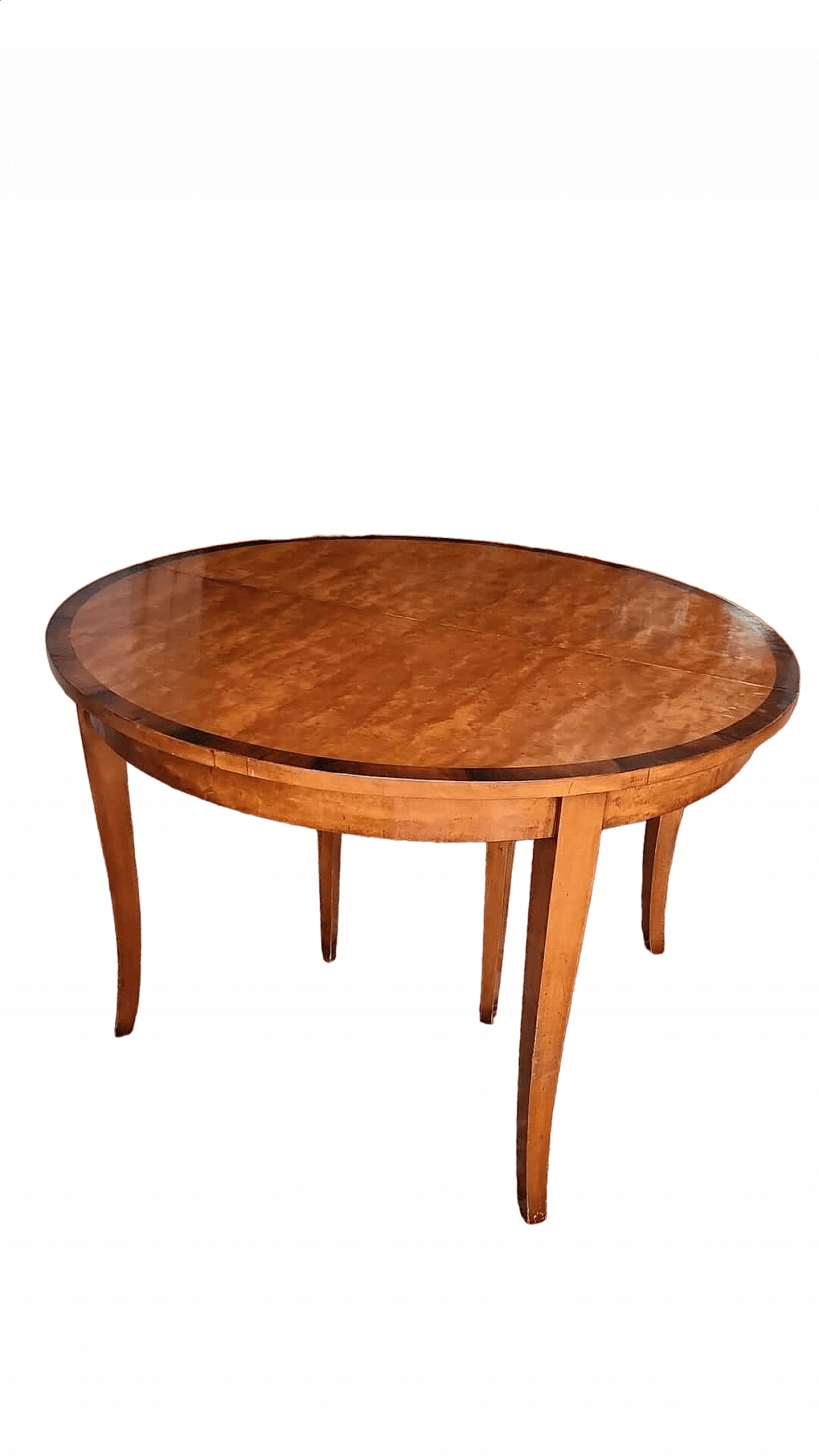 Tavolo Biedermeier allungabile in ciliegio e radica di betulla, '800 27