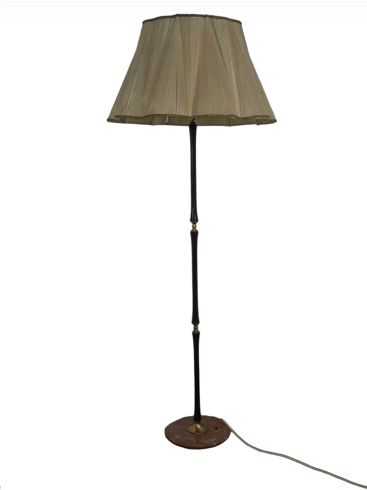 Metal floor lamp with pink marble base, 1940s 12