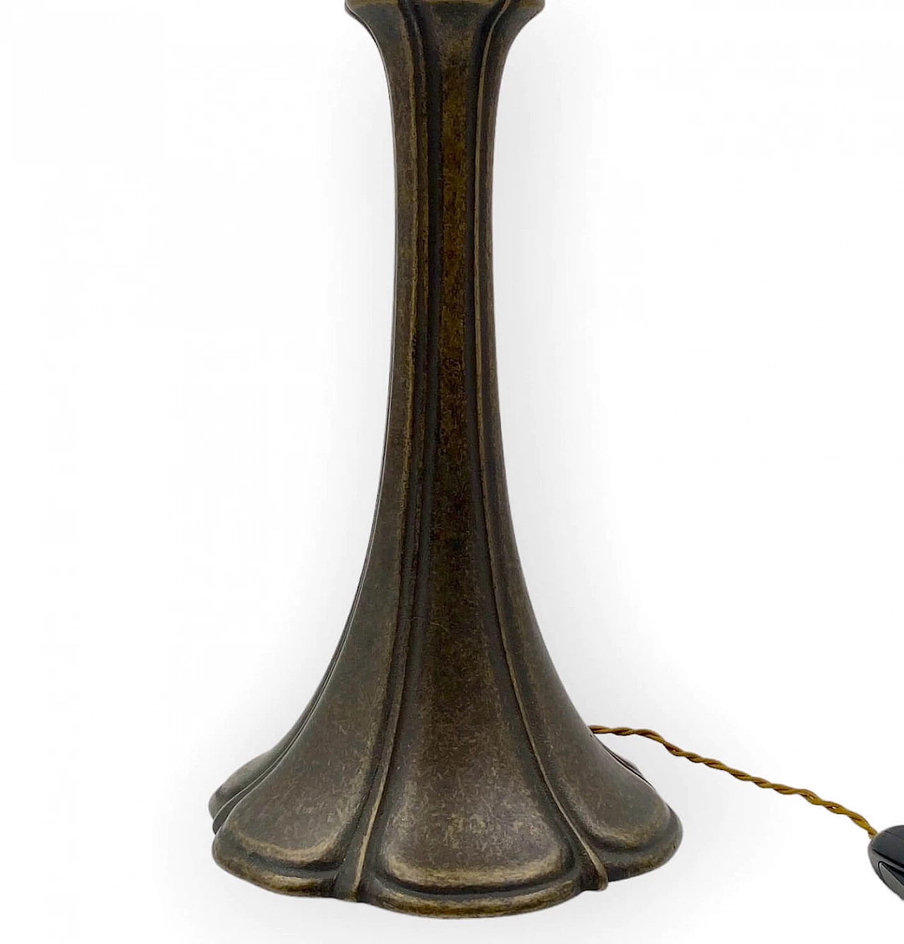 Lampada da tavolo Art Déco francese in bronzo e vetro, anni '30 13