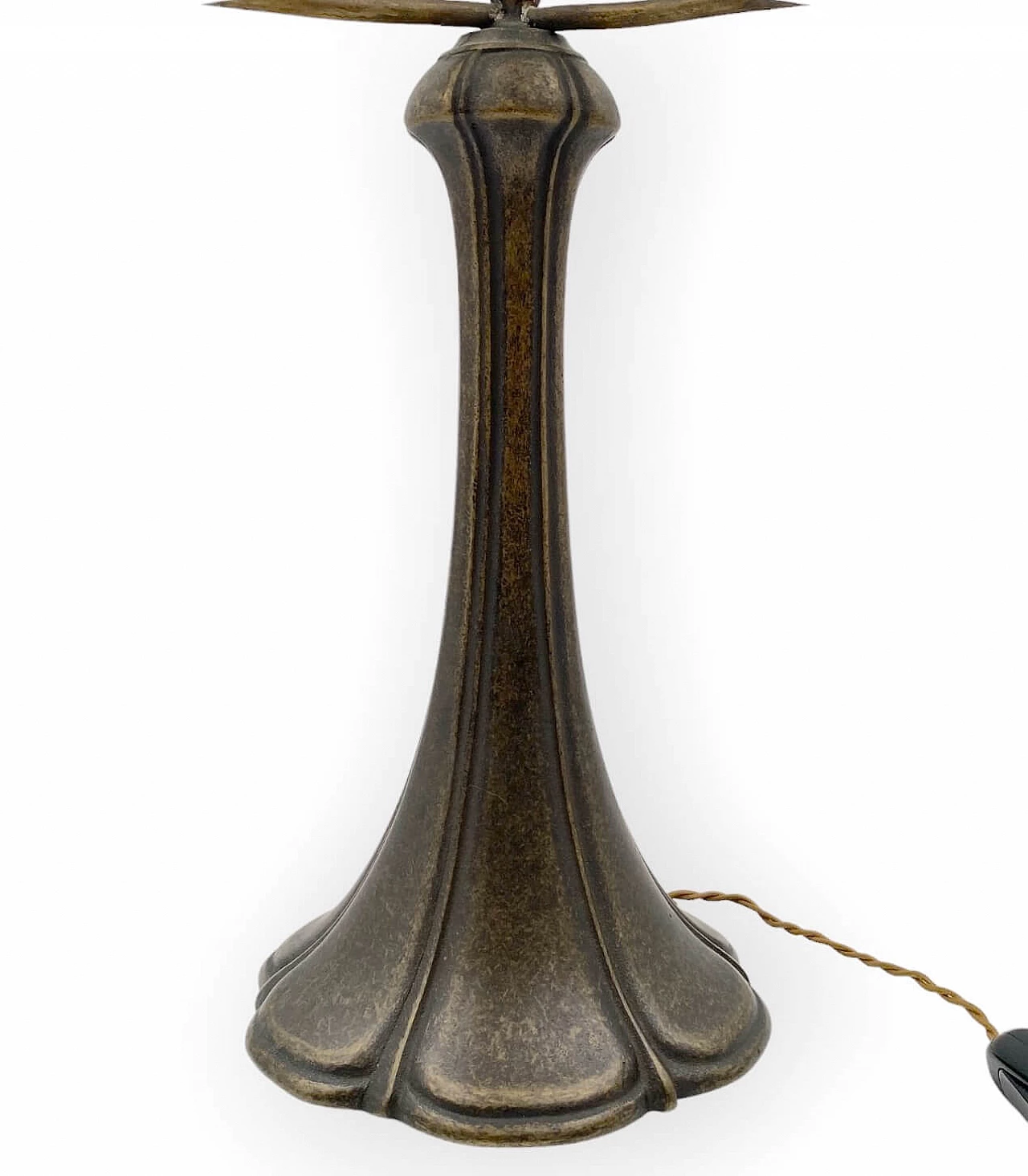 Lampada da tavolo Art Déco francese in bronzo e vetro, anni '30 19