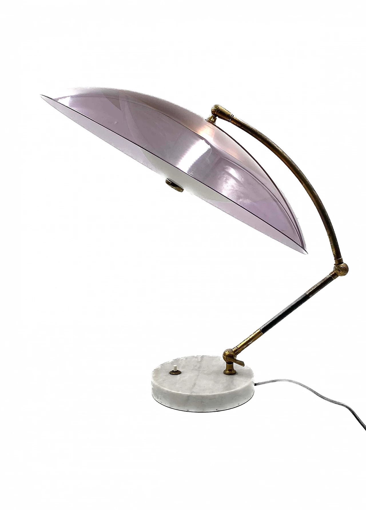 Perspex, brass and marble Orleans table lamp by Stilux, 1955 11