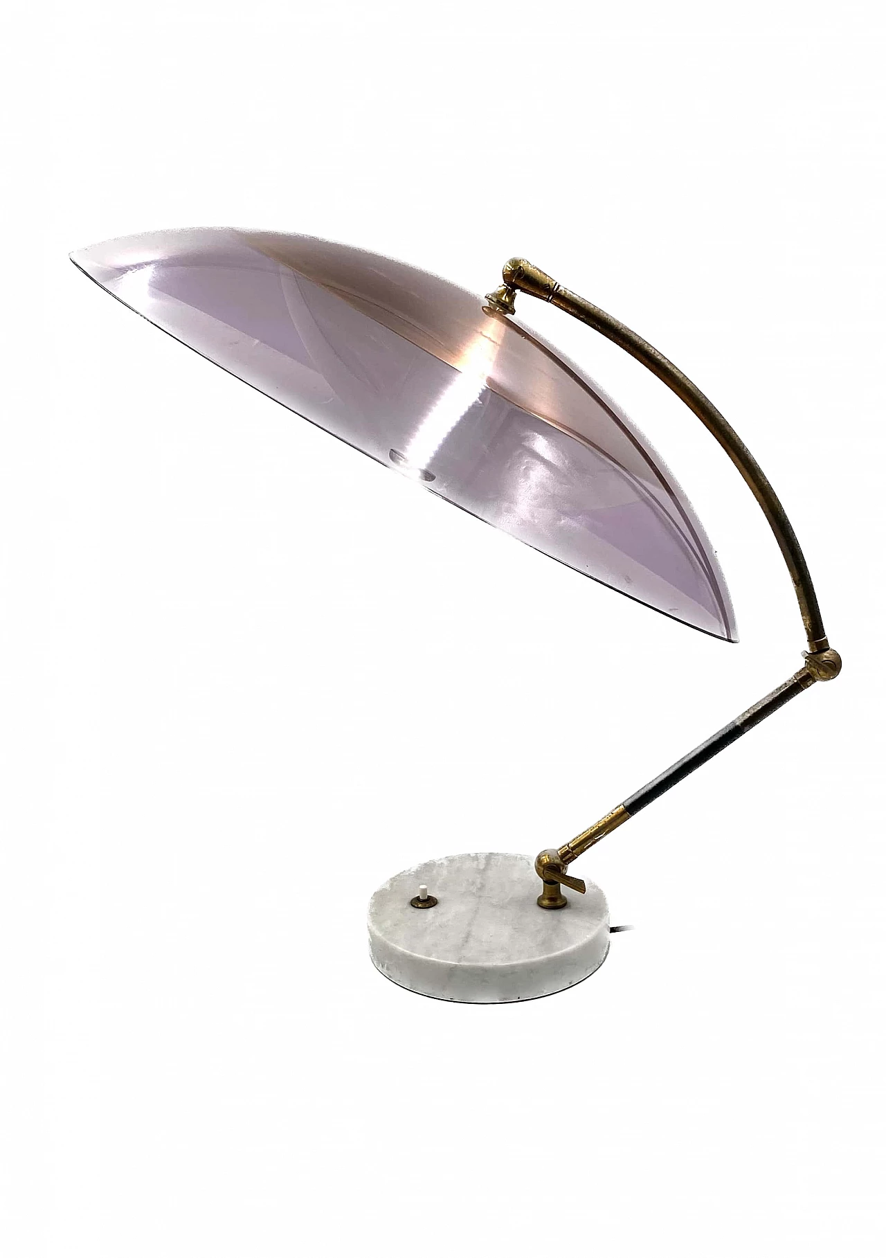 Perspex, brass and marble Orleans table lamp by Stilux, 1955 12
