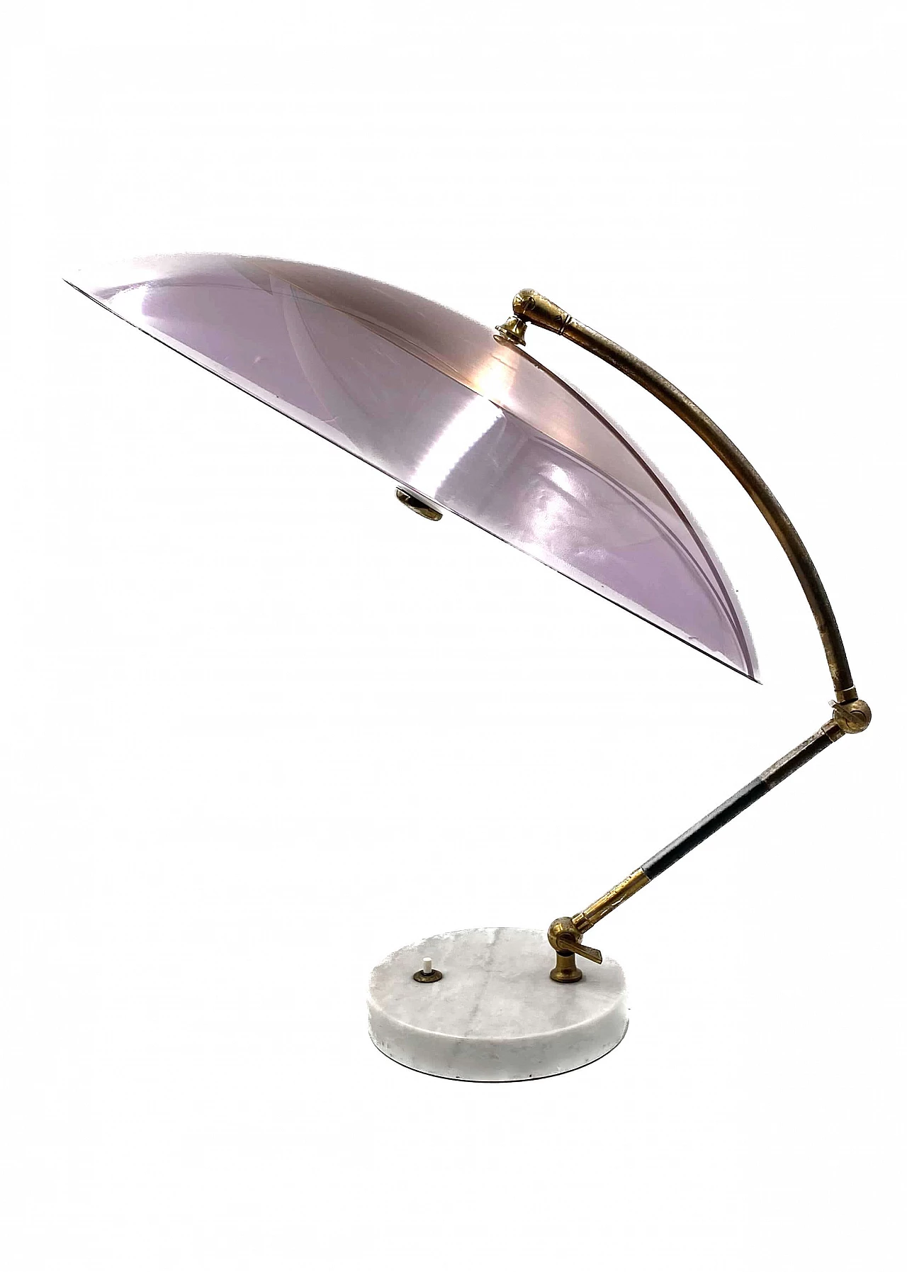 Perspex, brass and marble Orleans table lamp by Stilux, 1955 13