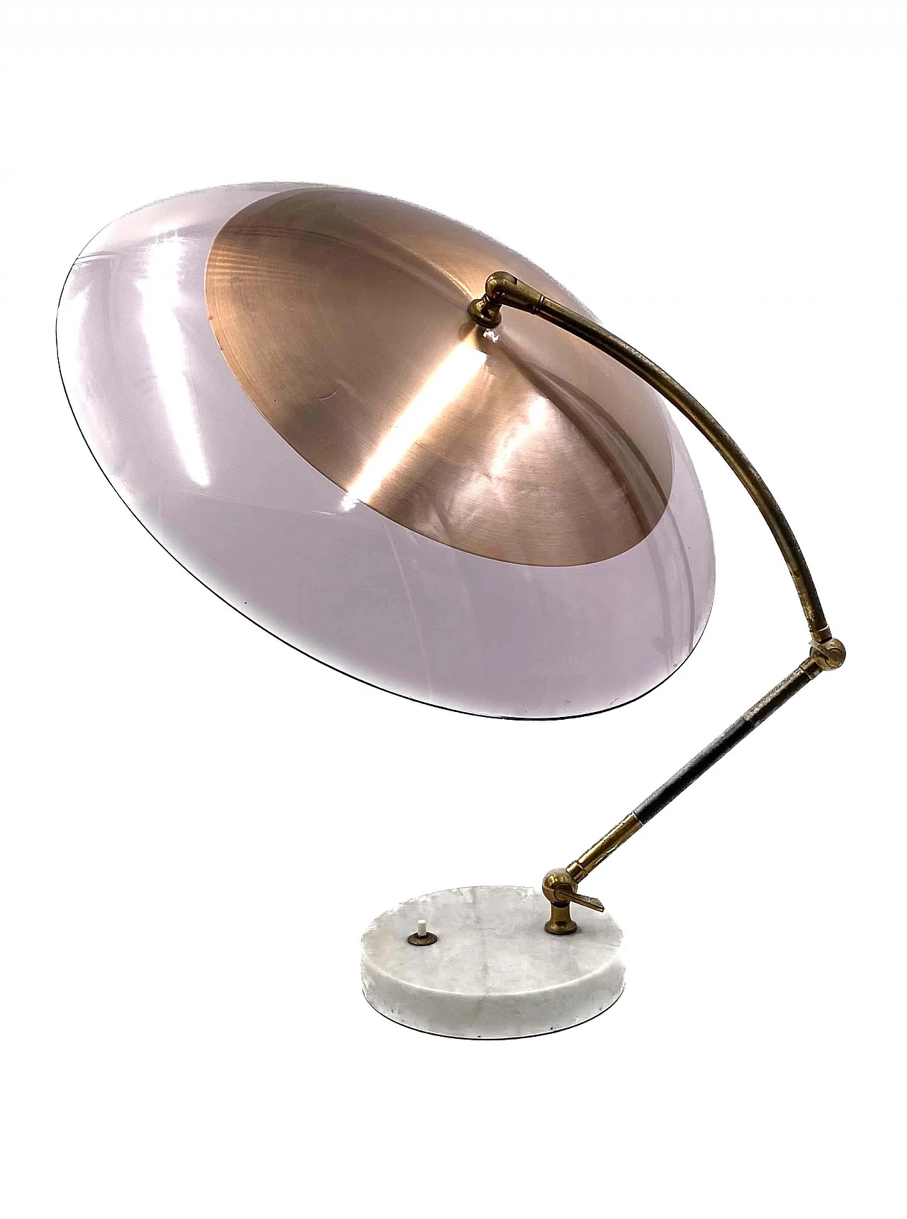 Perspex, brass and marble Orleans table lamp by Stilux, 1955 15