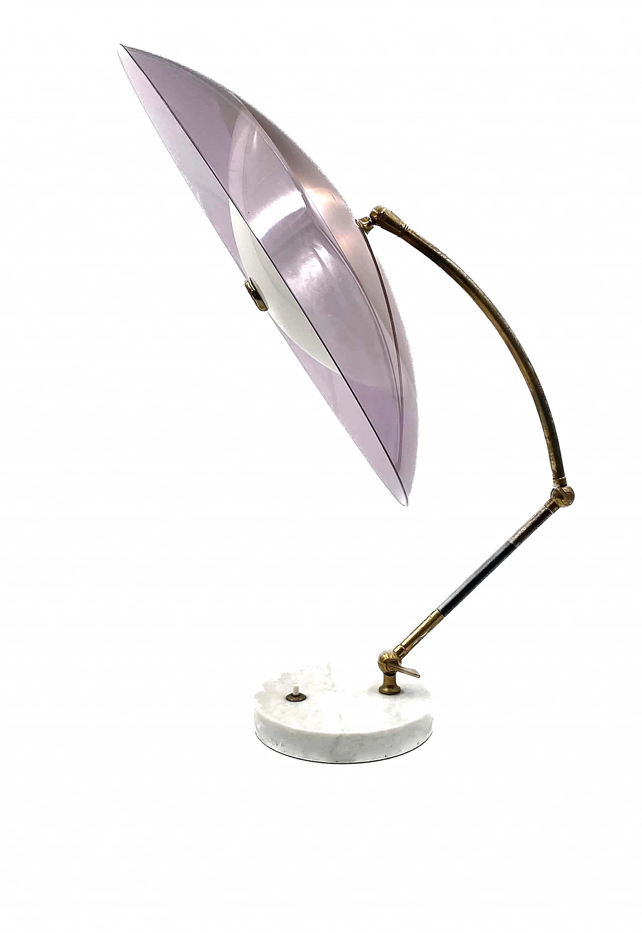 Perspex, brass and marble Orleans table lamp by Stilux, 1955 16