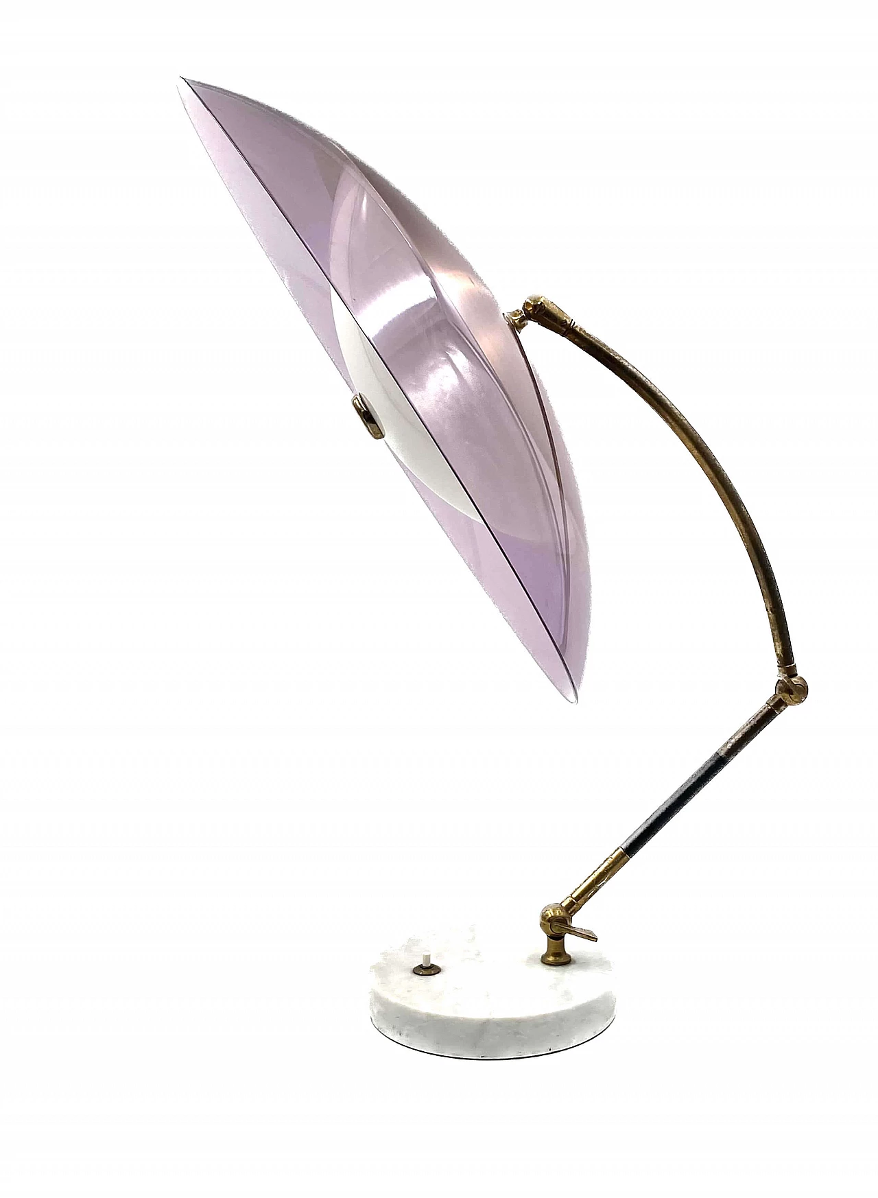 Perspex, brass and marble Orleans table lamp by Stilux, 1955 17