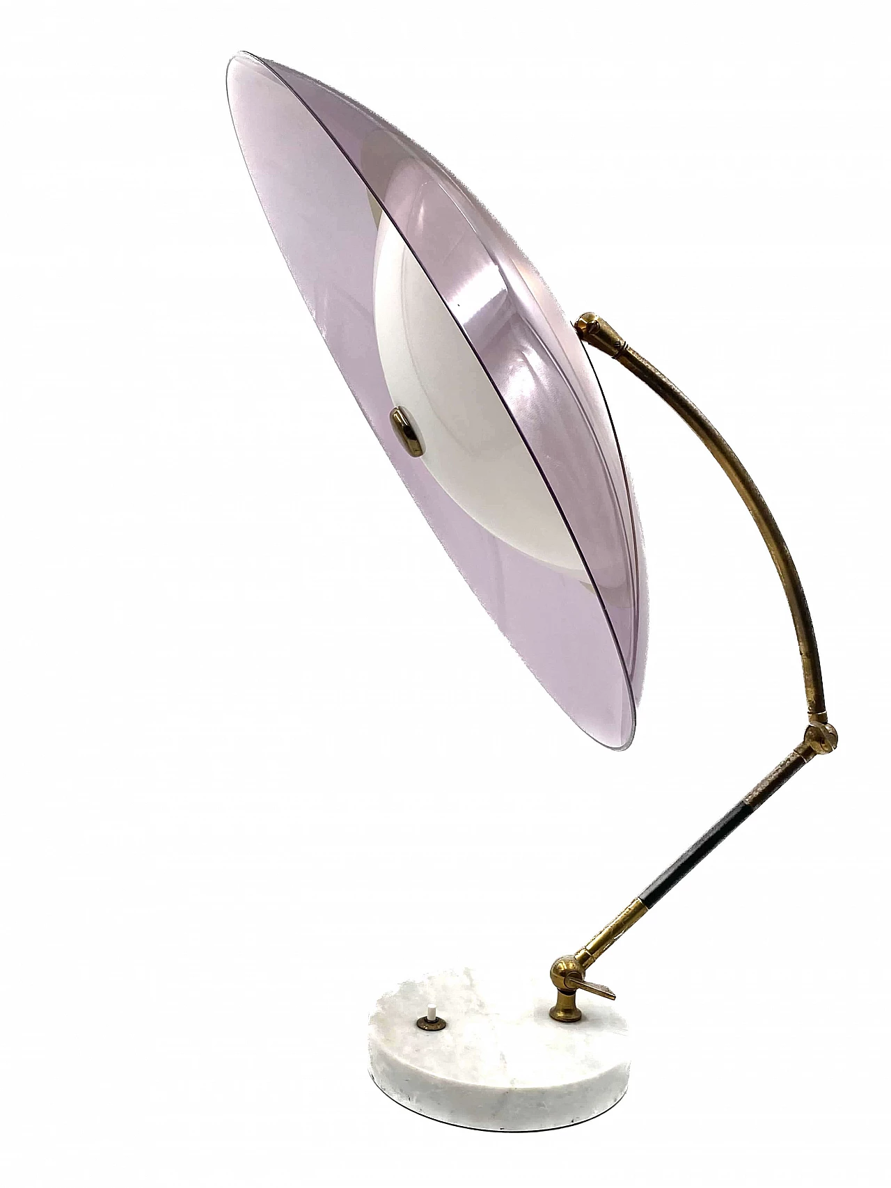 Perspex, brass and marble Orleans table lamp by Stilux, 1955 18