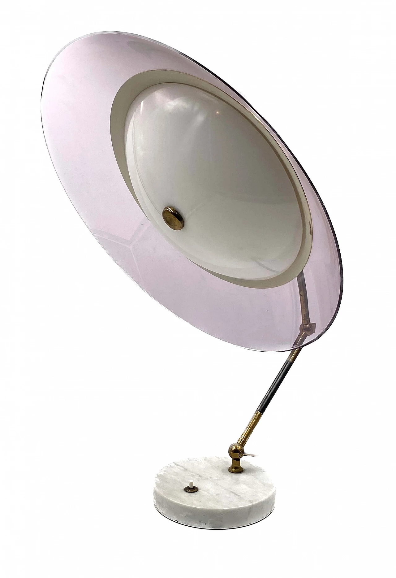 Perspex, brass and marble Orleans table lamp by Stilux, 1955 20