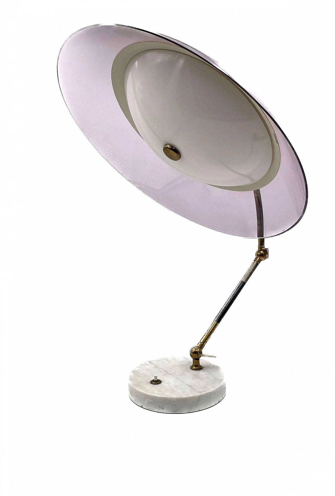Perspex, brass and marble Orleans table lamp by Stilux, 1955 21