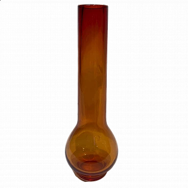 Orange Murano glass ampoule vase by Laura de Santillana, 1980s