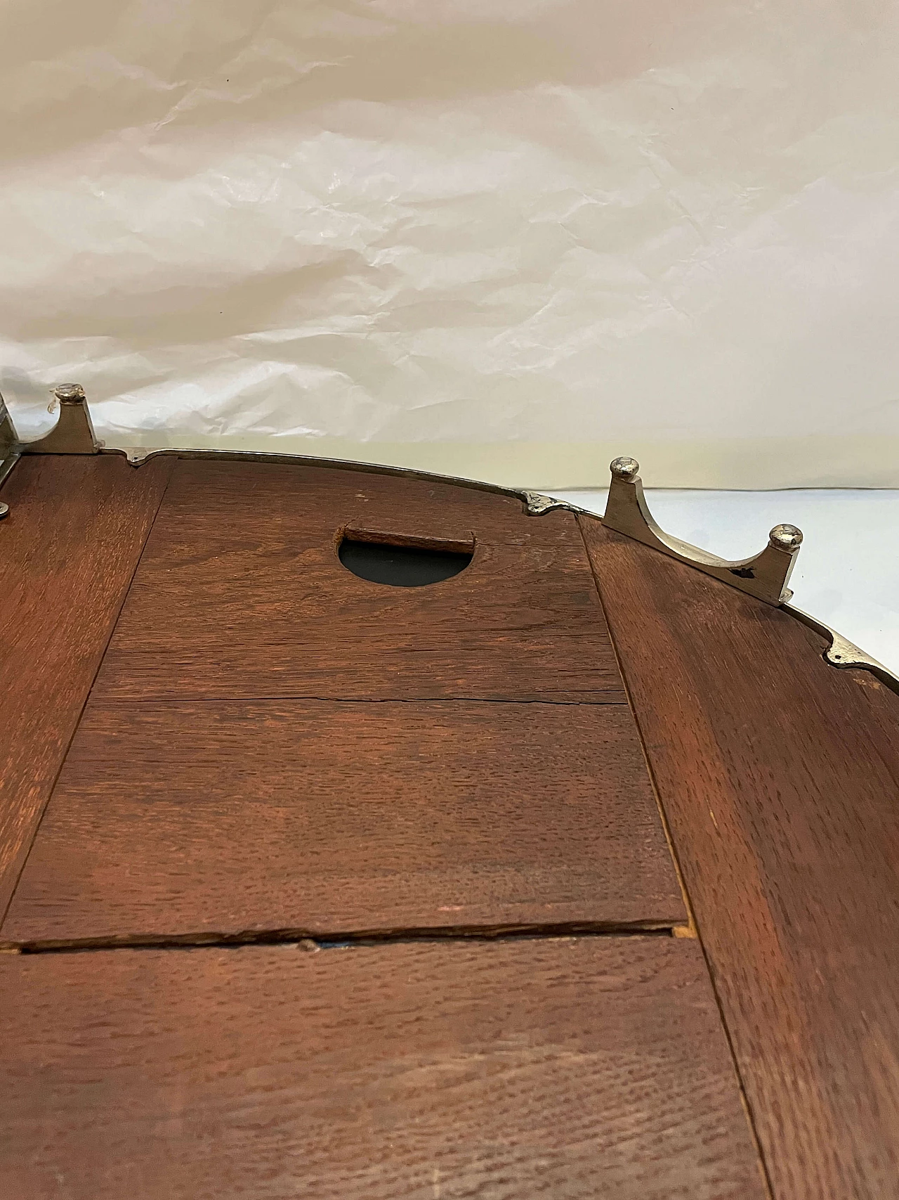 Centrotavola francese in metallo argentato e specchio, fine '700 8