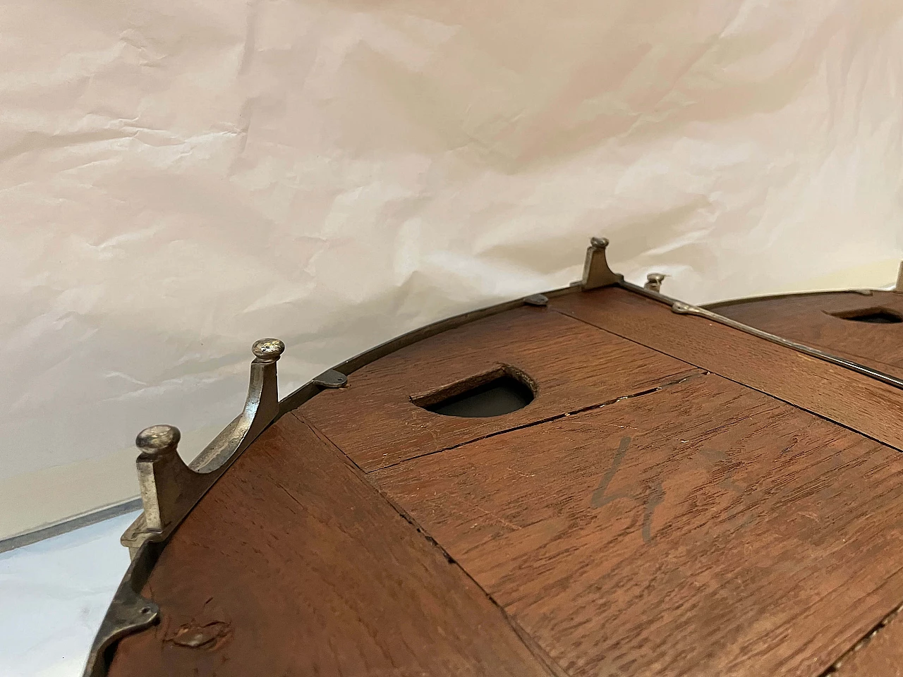 Centrotavola francese in metallo argentato e specchio, fine '700 9