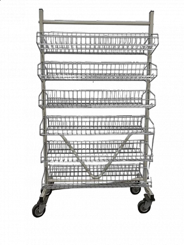 Iron store display stand with wheels by System Zenith, 1960s