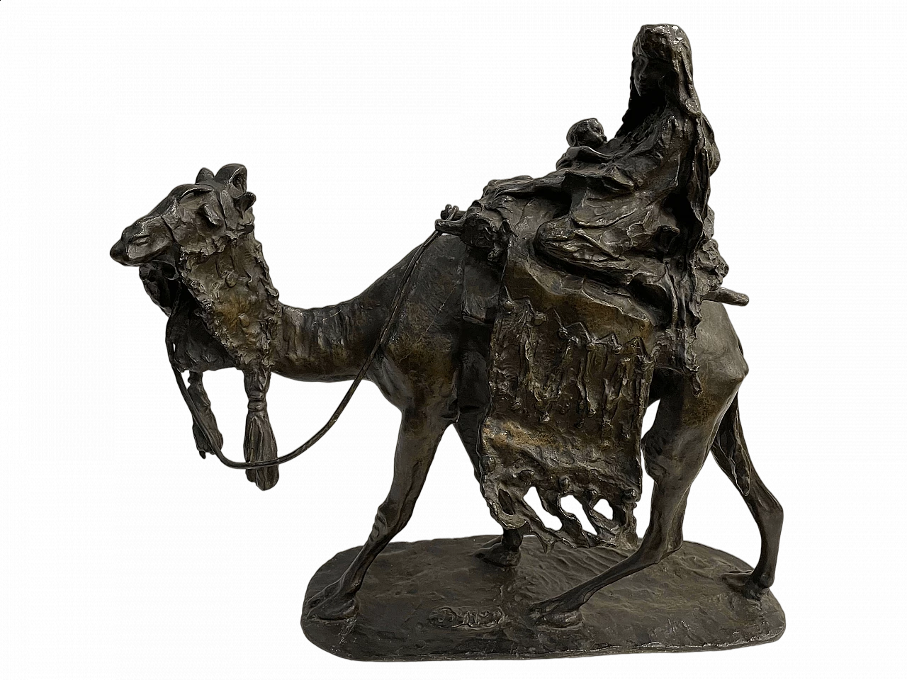 Bedouin Maternity, bronze sculpture in the style of Ernesto Bazzaro, early 20th century 4