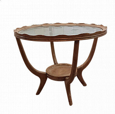 Wood and glass coffee table attributable to Osvaldo Borsani, 1940s