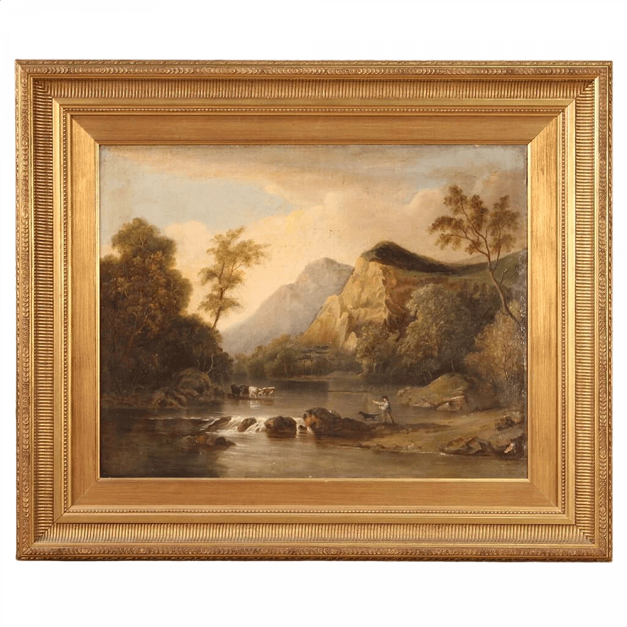 Bucolic landscape, oil on canvas, second half of the 19th century 16