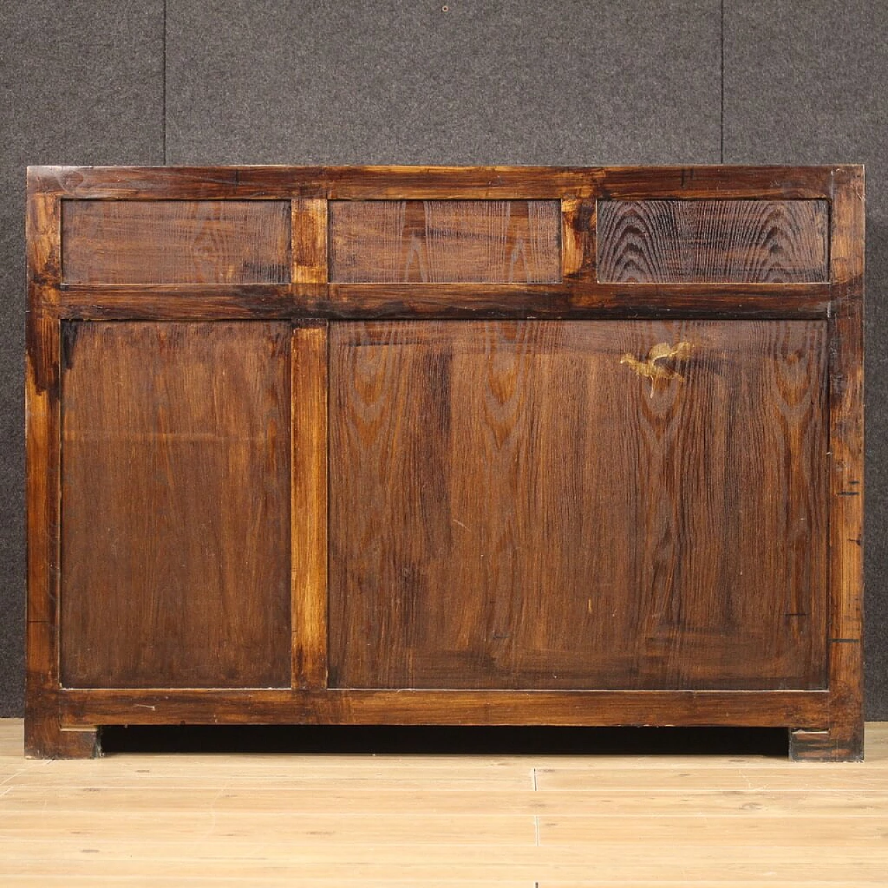 Chinese blue lacquered exotic wood sideboard, 1980s 6