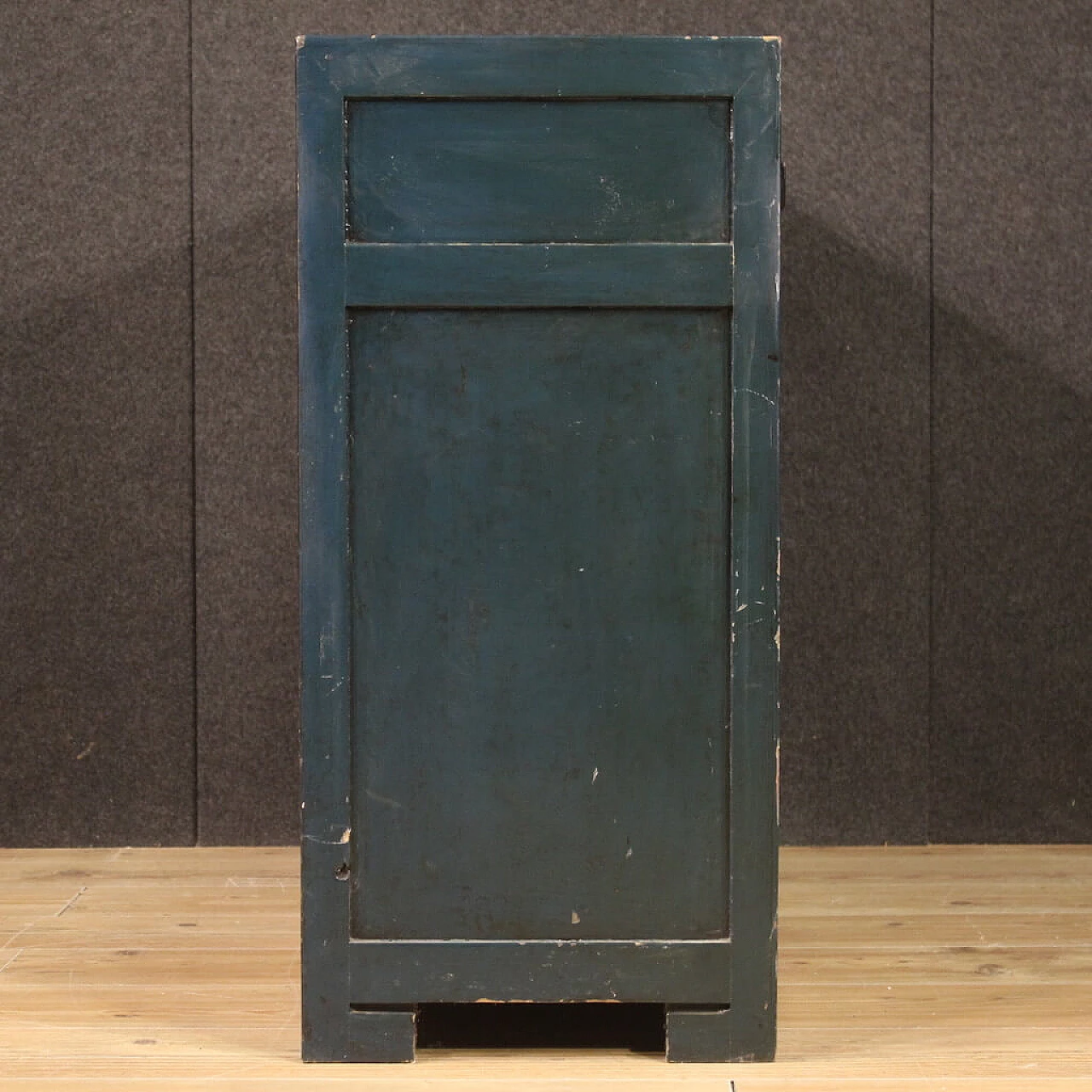 Chinese blue lacquered exotic wood sideboard, 1980s 12