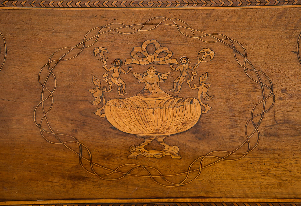 Lombard Louis XVI walnut desk with inlays, 18th century 3