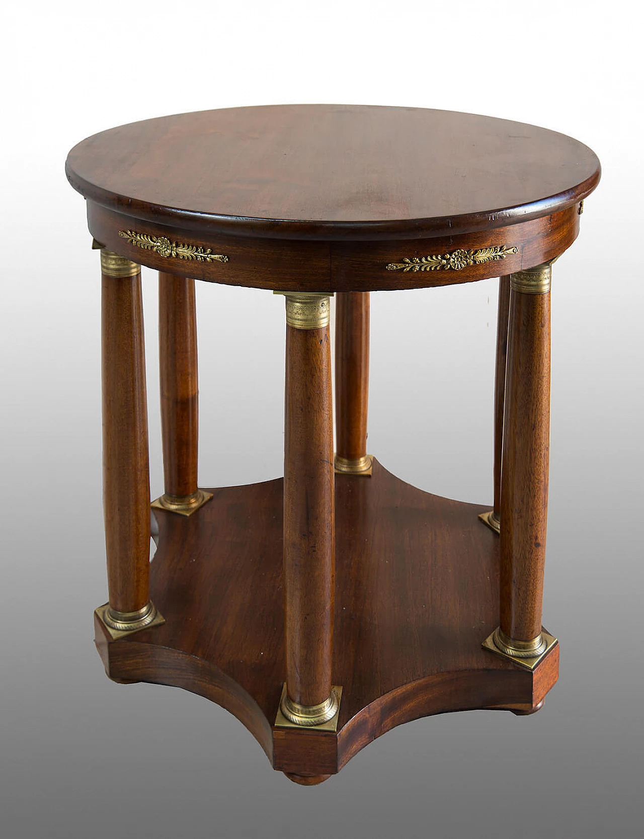 French Empire mahogany side table with bronze details, 19th century 1