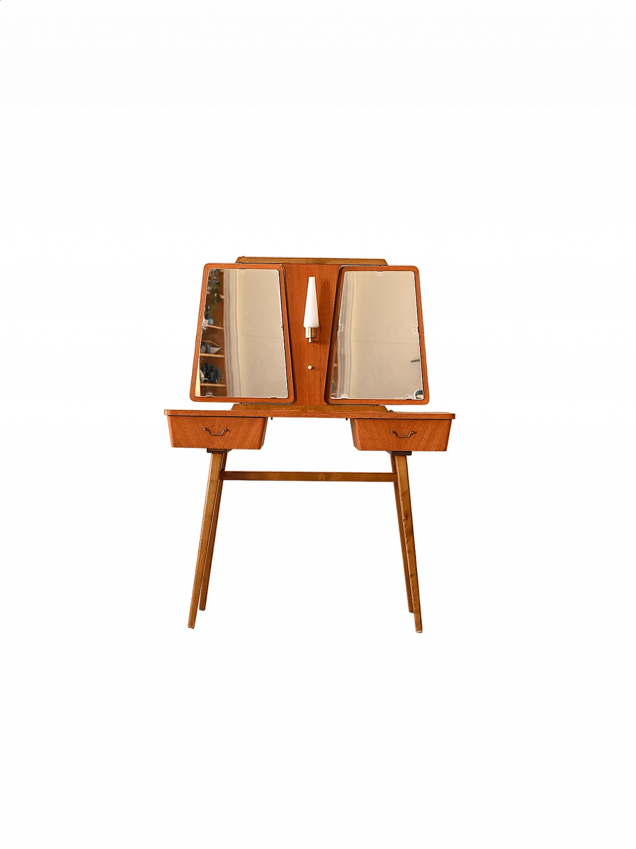 Teak dressing table with mirrors, 1950s 11