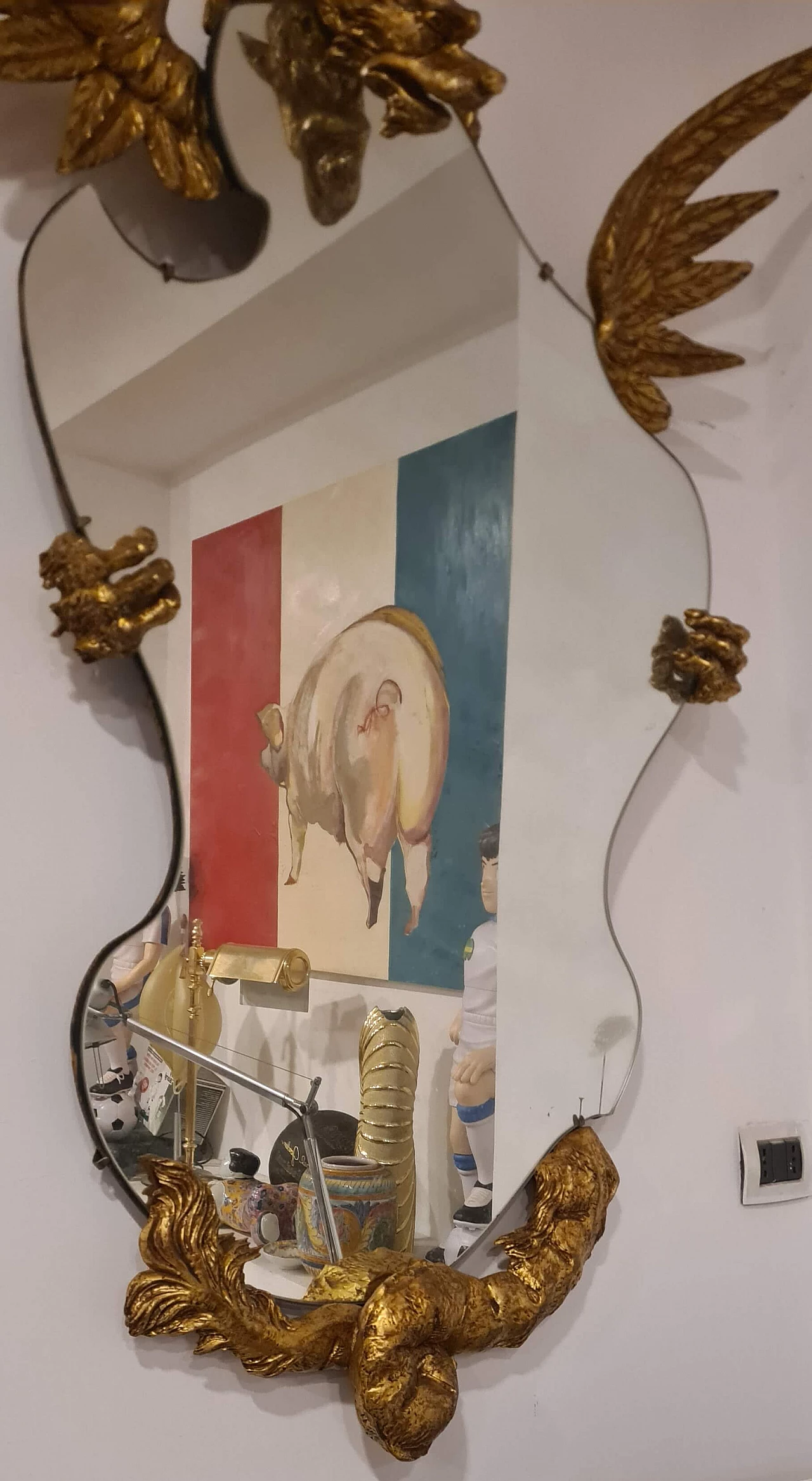 Specchio da parete con drago attribuito a Gabriel Viardot, fine '800 2