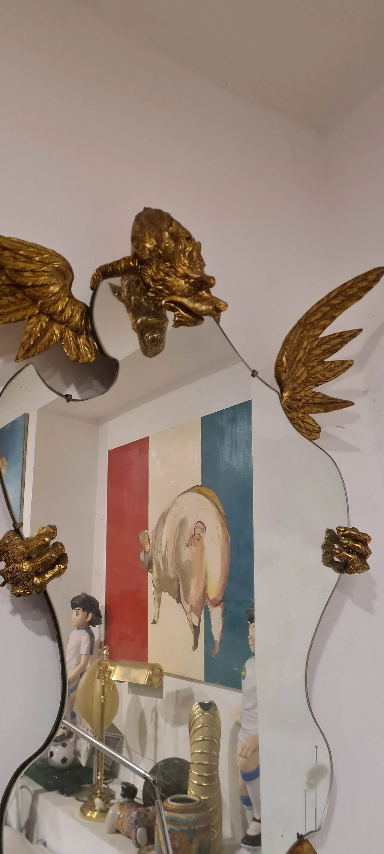 Specchio da parete con drago attribuito a Gabriel Viardot, fine '800 9