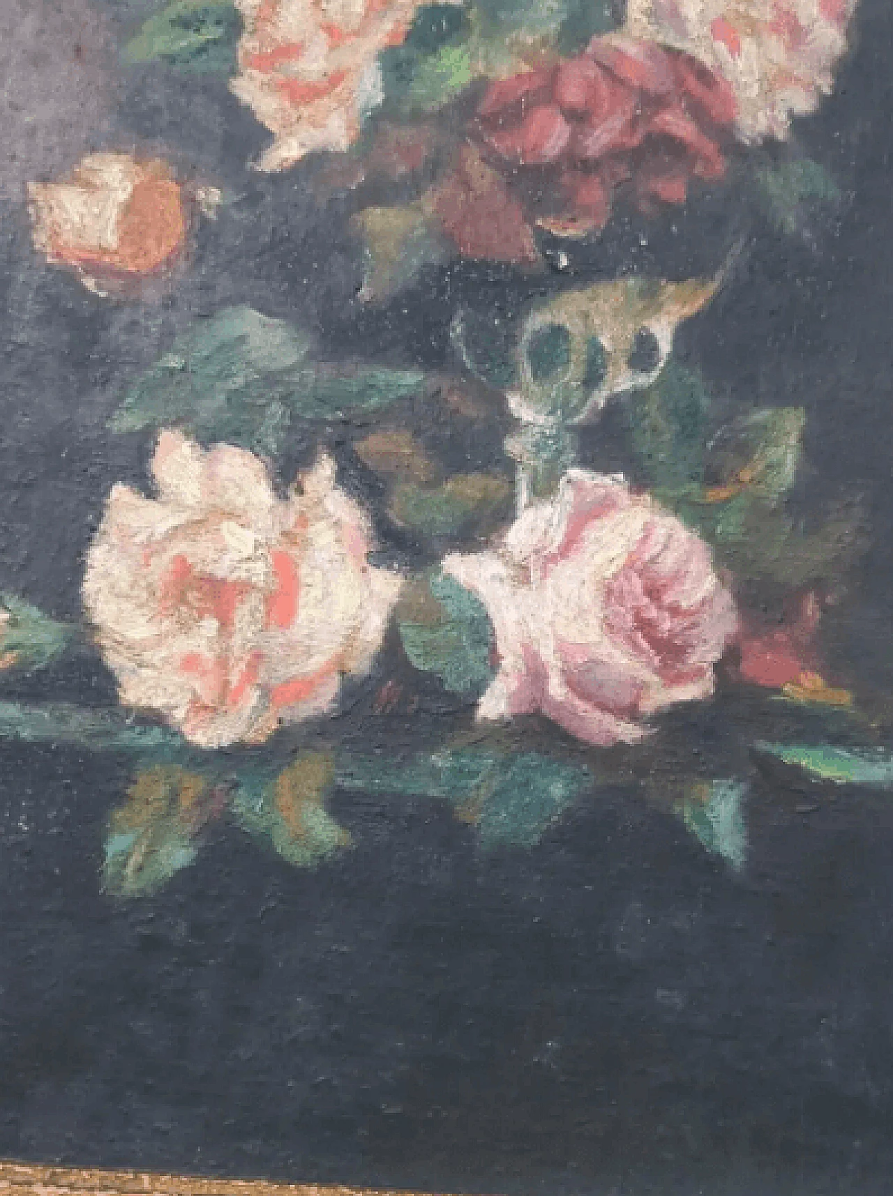 Bouquet di ortensie, natura morta olio su tela, anni '20 3