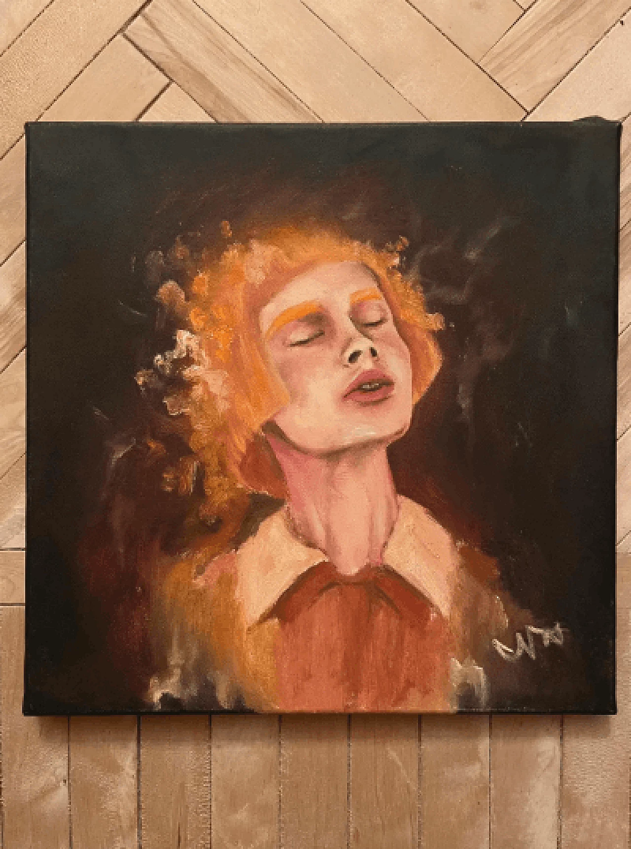 Portrait of a woman, oil on canvas by Nina Narimanova, 2000s 2