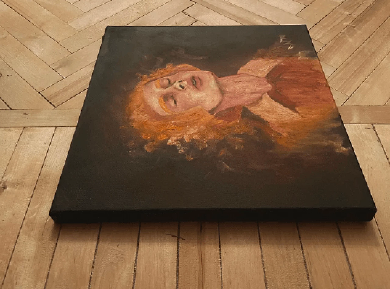 Ritratto di donna, olio su tela di Nina Narimanova, anni 2000 3