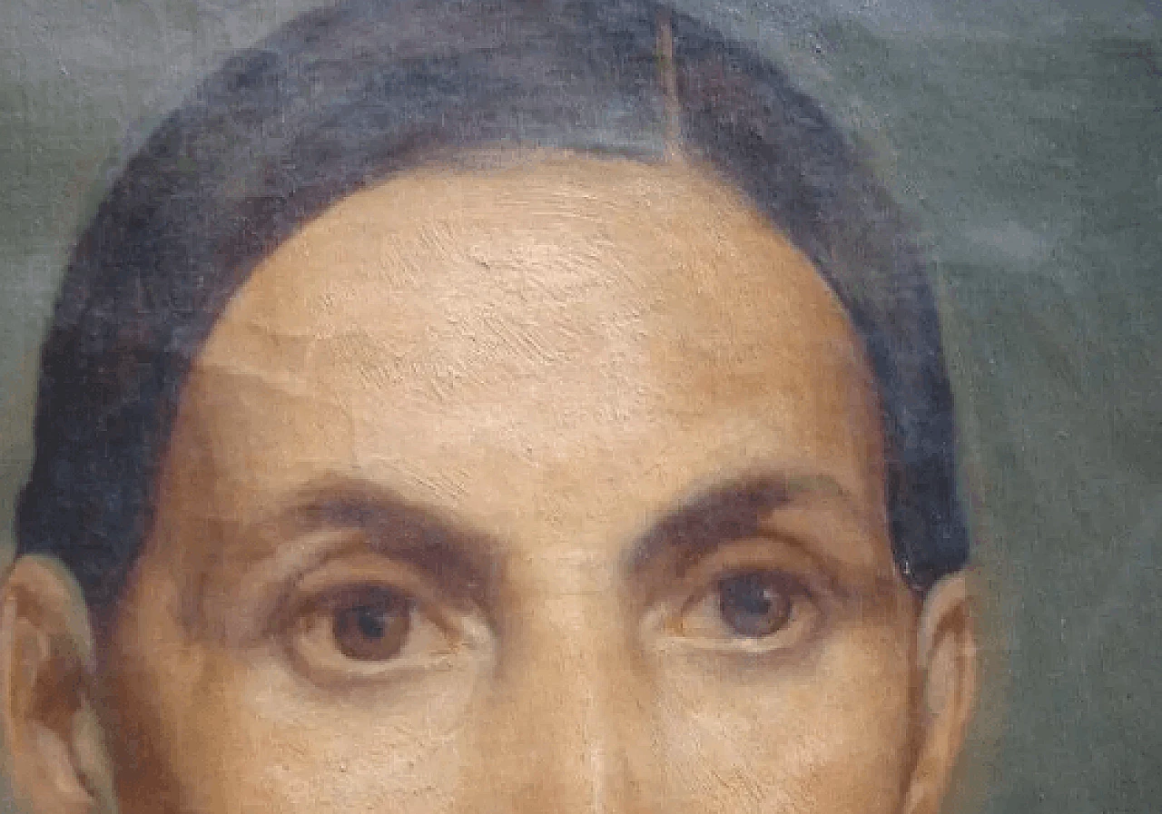 Ritratto di nobile donna americana con orecchini d'oro, pastello su tela, '800 2
