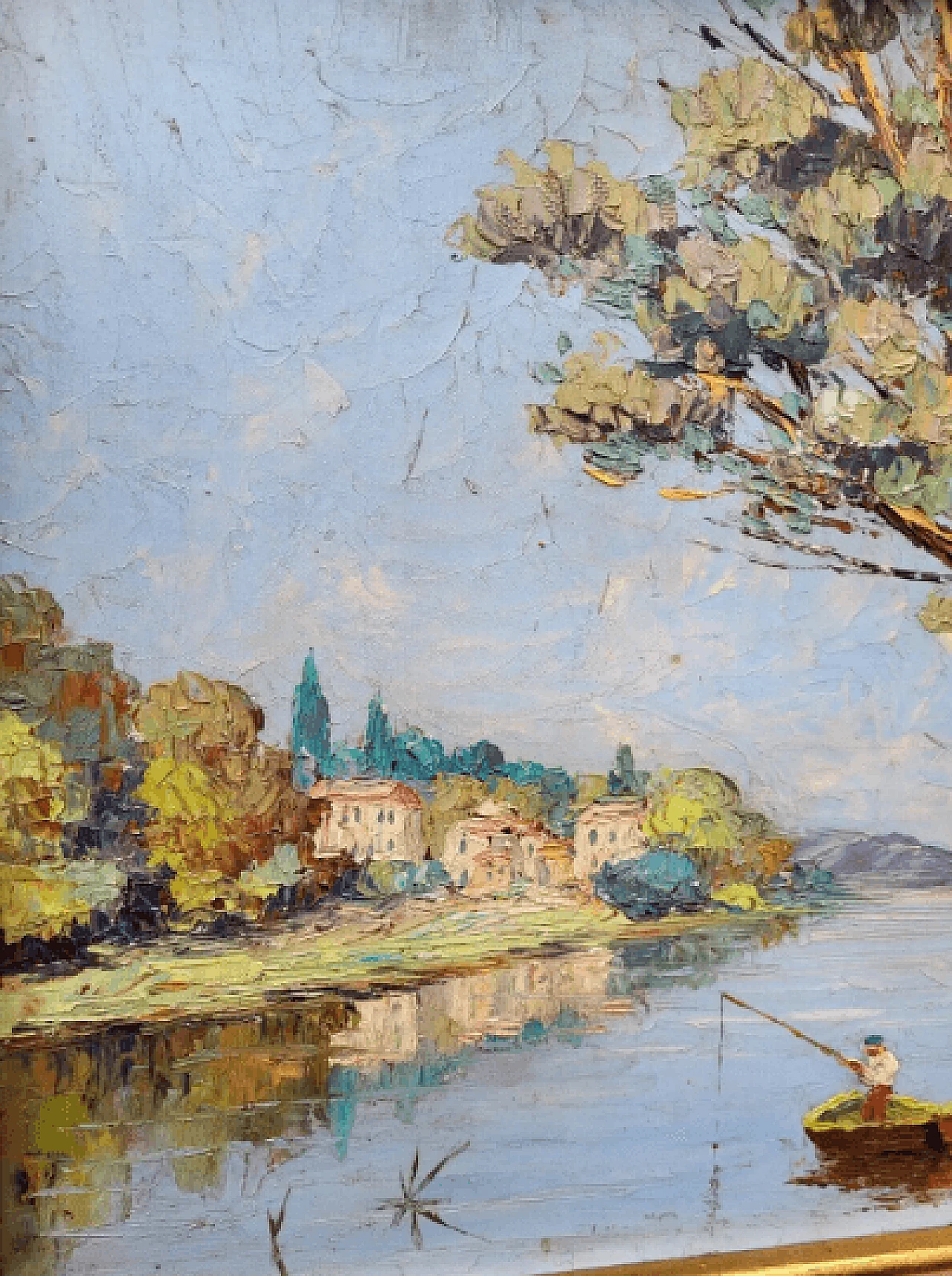 Landscape of the Riviera School, oil on masonite by Henri Edouard Bargin, mid-20th century 3