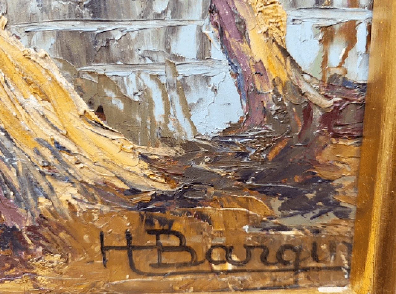 Paesaggio della Scuola della Riviera, olio su masonite di Henri Edouard Bargin, metà '900 5