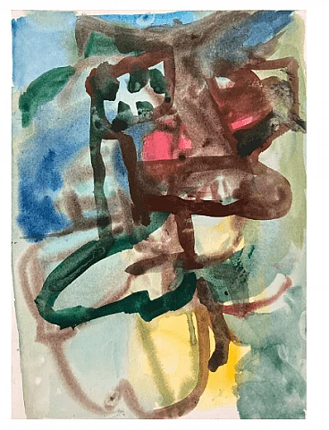 Abstract painting, oil on canvas, late 20th century
