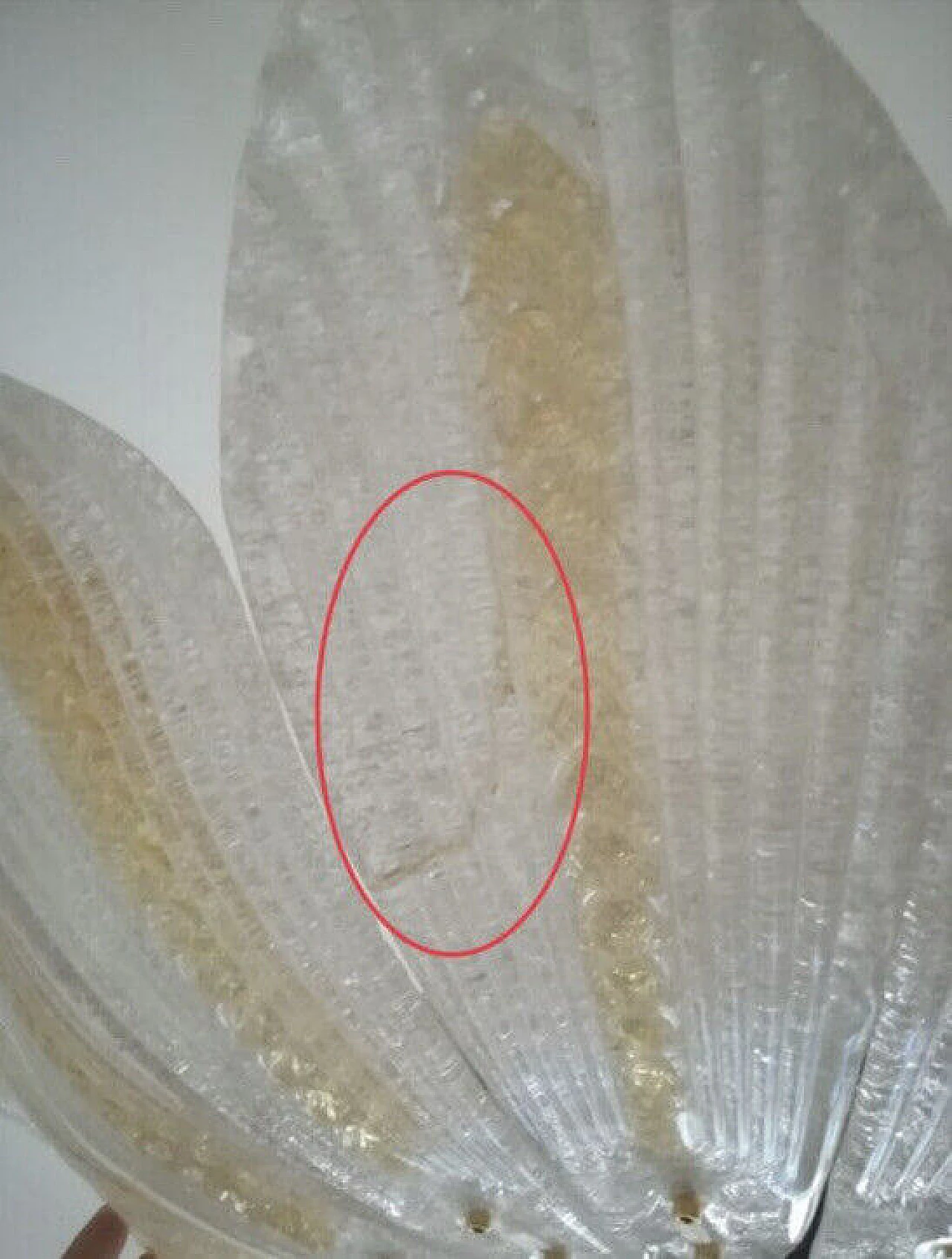 Lampadario con 12 foglie in vetro di Murano, fine '900 1