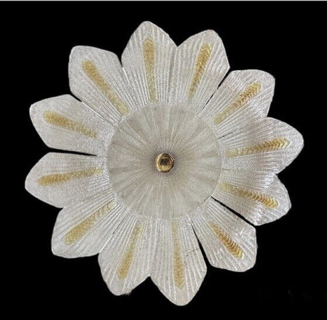 Lampadario con 12 foglie in vetro di Murano, fine '900 9